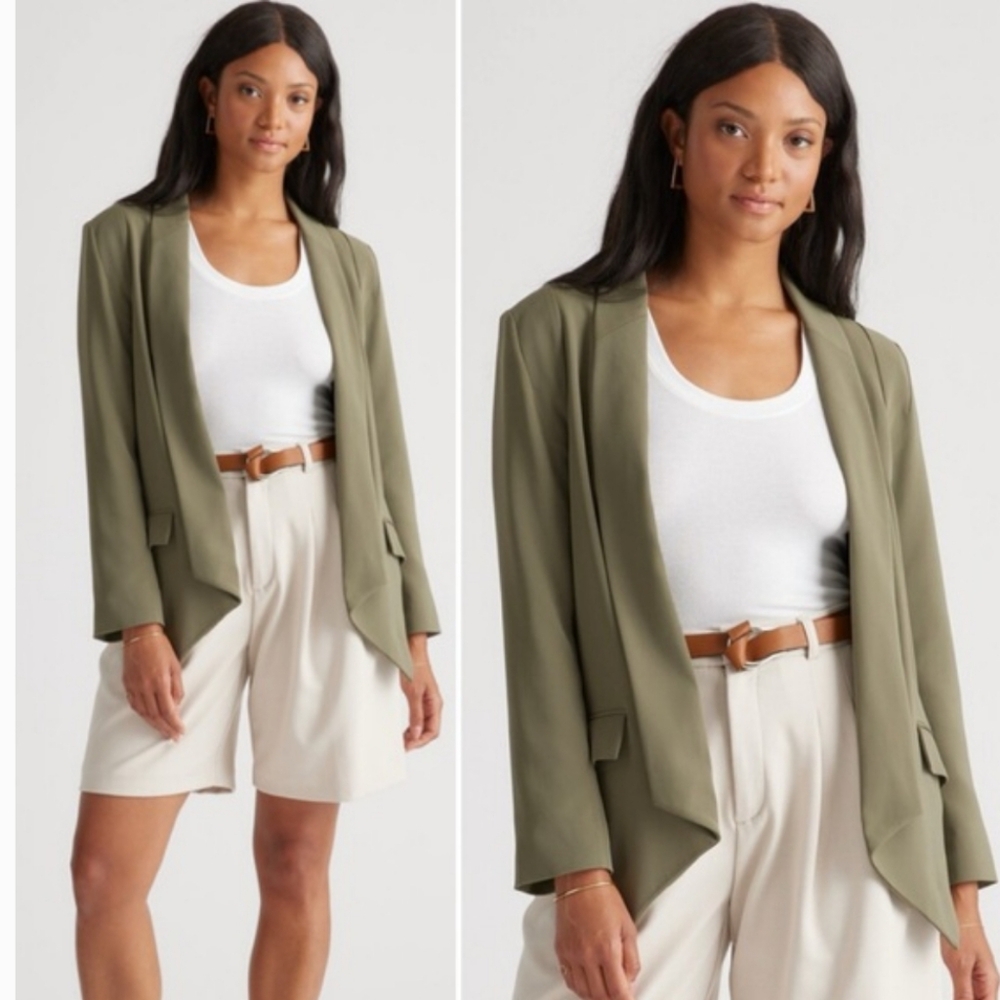 Quince Sage Green Open-Fronted Blazer Sz M NWT